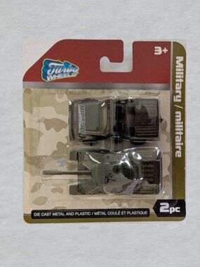 Turbo Wheels 2 Military piece Tank and Jeep BLACK